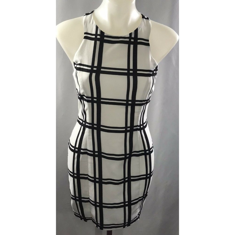 GB Dress Black White Above Knee Lined Small